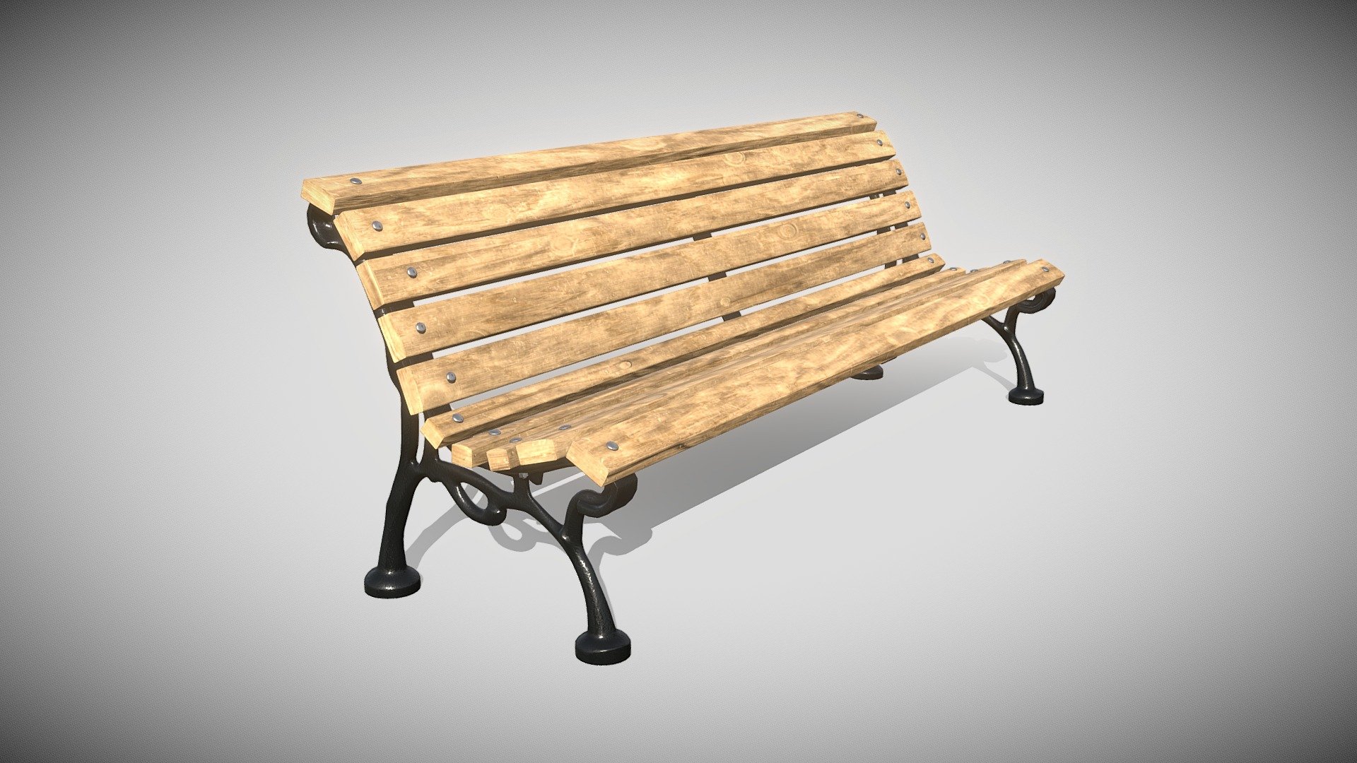 Paris Park Bench 3d model