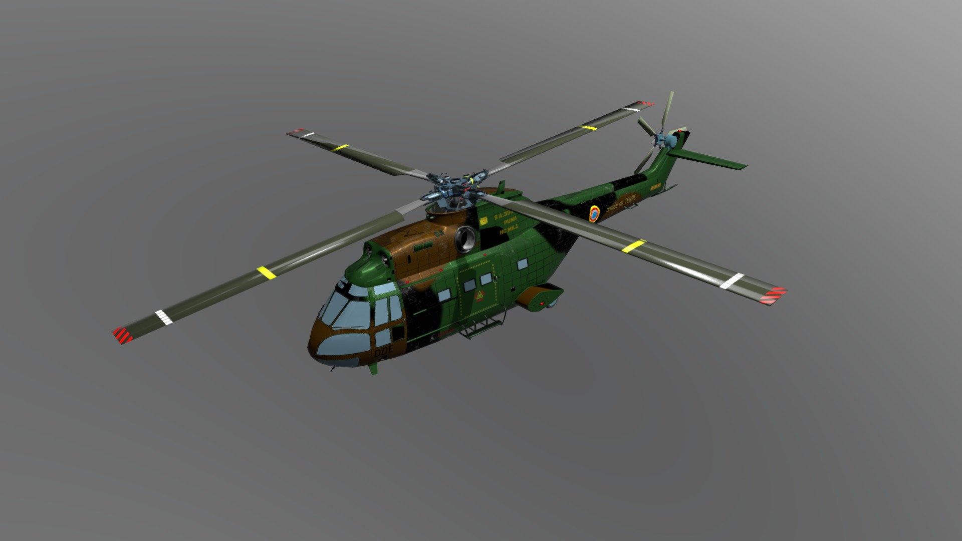 Helicopter Puma 3d model