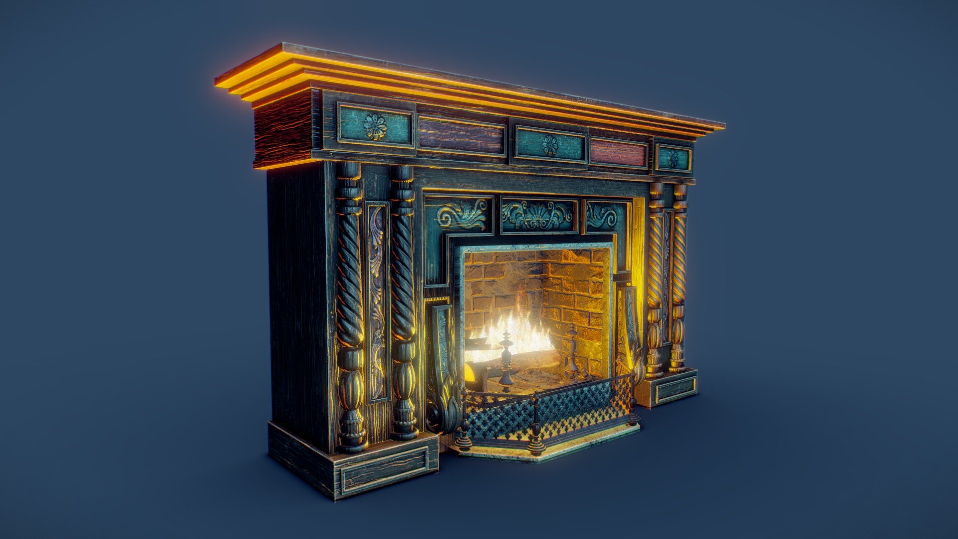 Fireplace 3d model