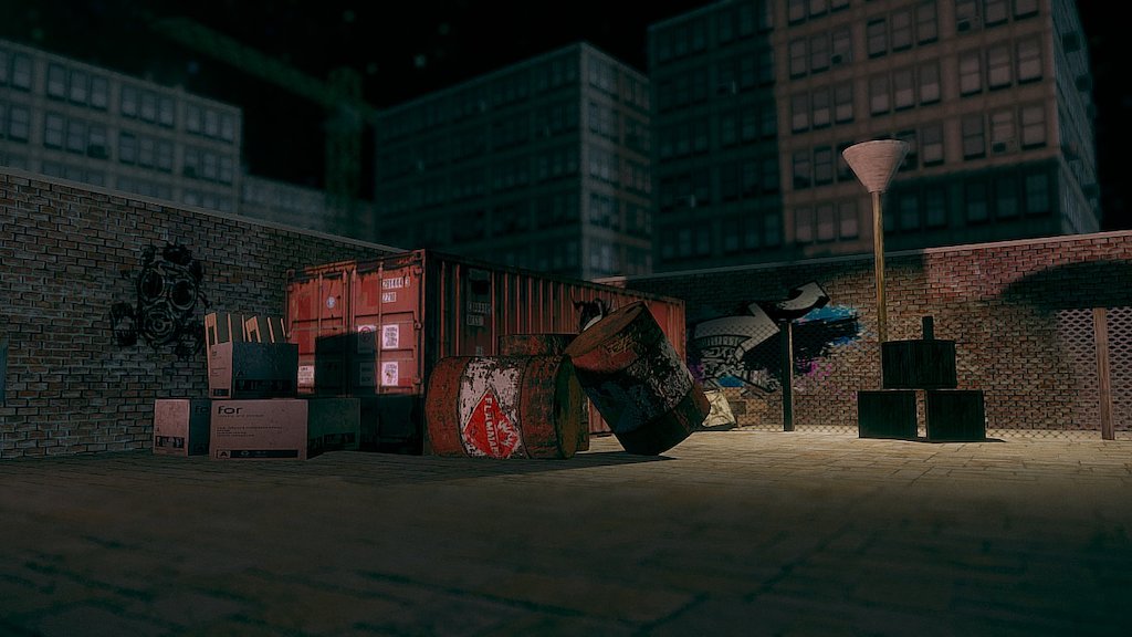 School: Dark alley 3d model