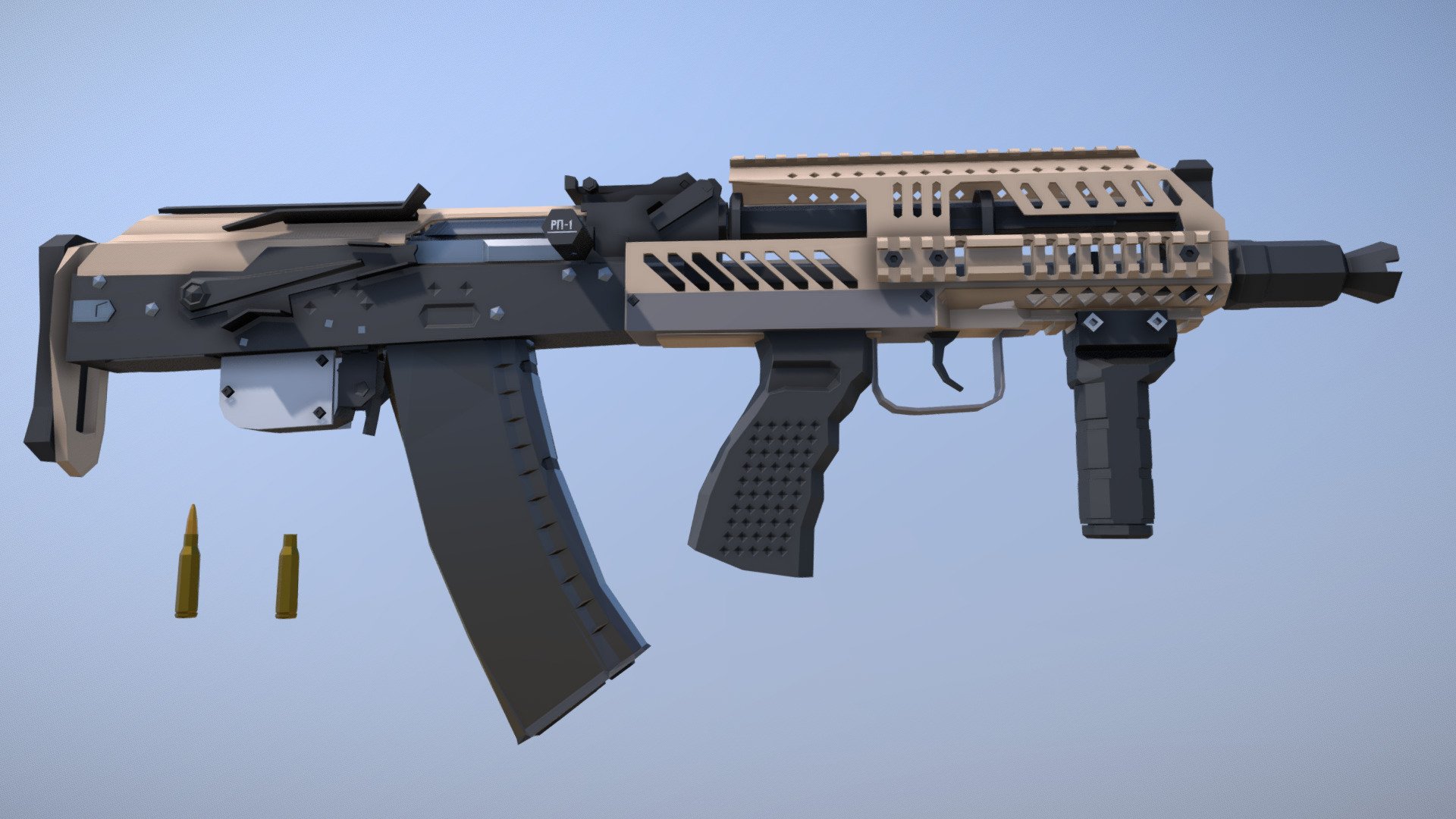 Low-Poly AK-105 Kochevnik Bullpup 3d model