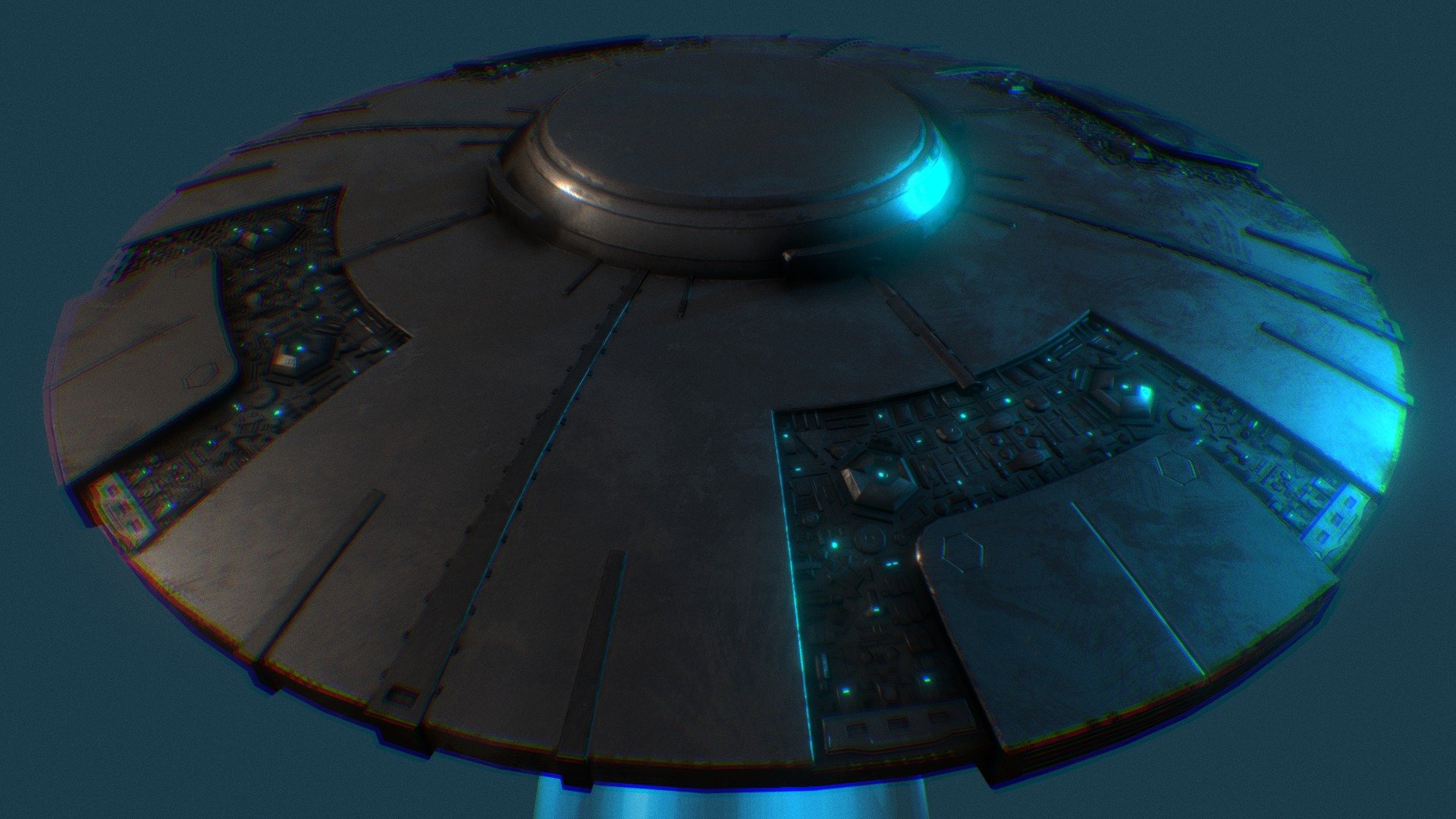 UFO (Animated) 3d model