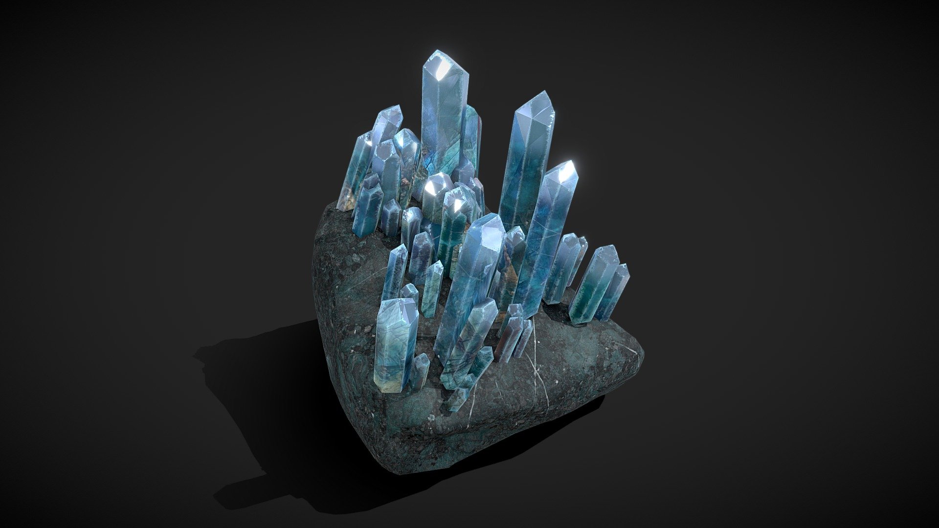 Blue Crystals / Quartz 3d model