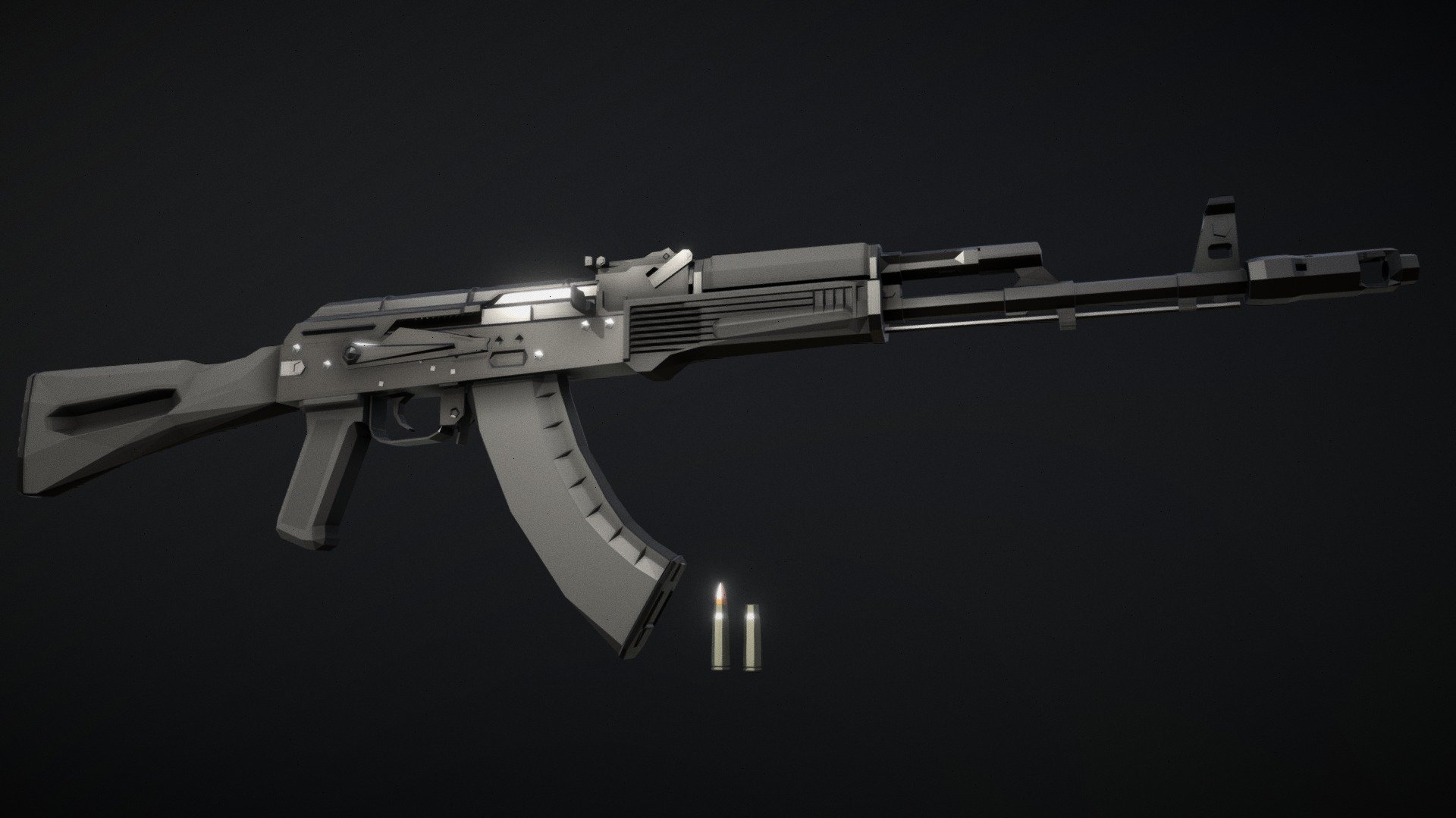 Low-Poly AK-103 3d model