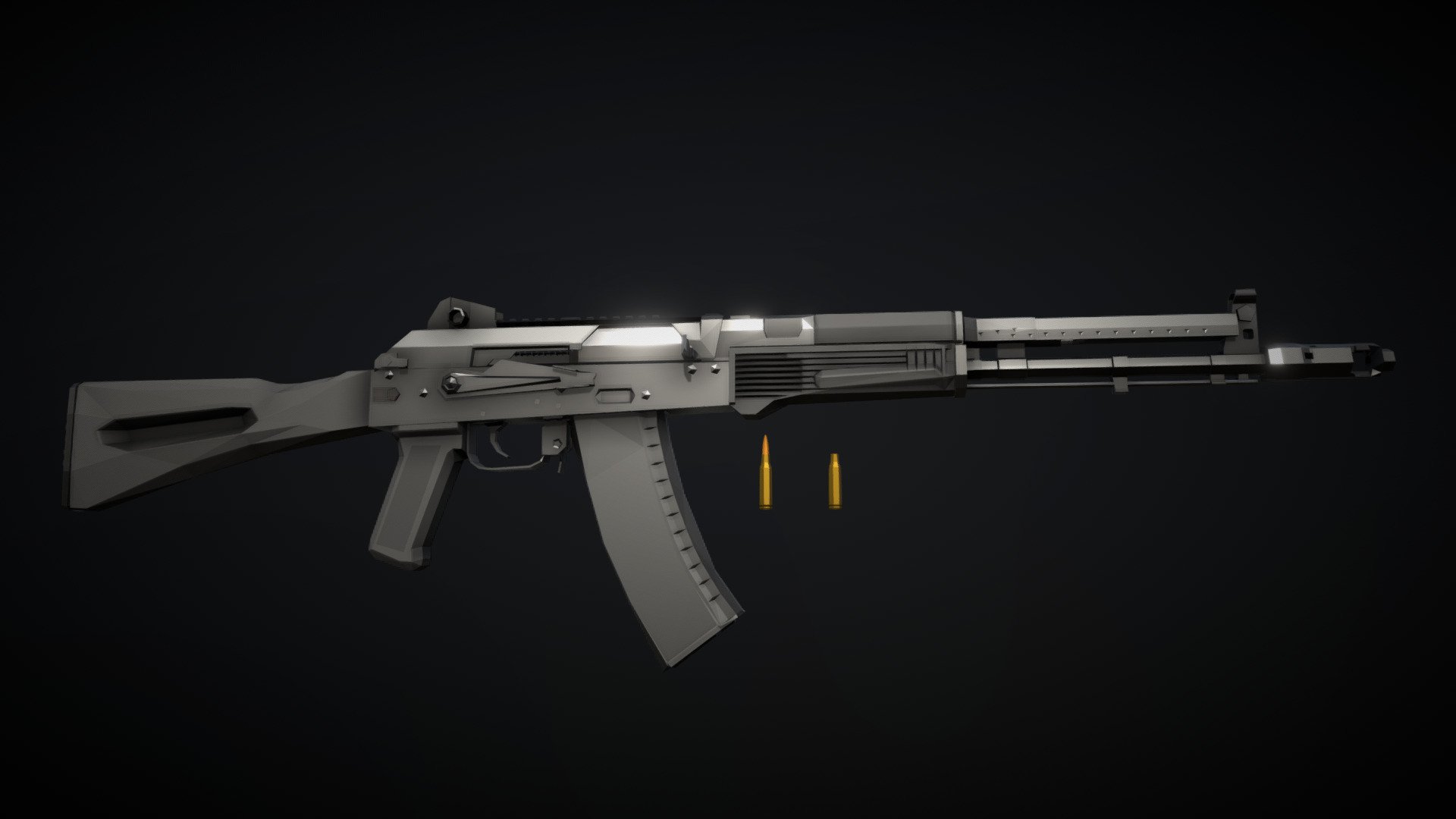 Low-Poly AK-107 3d model