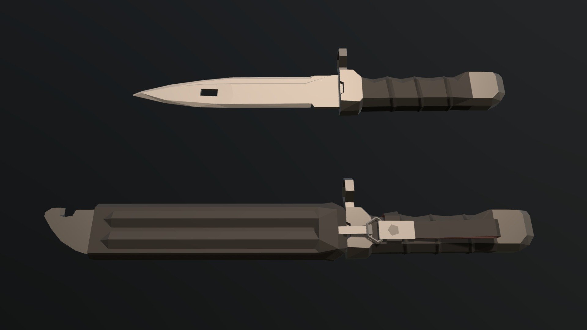 Low-Poly AK Bayonet 3d model