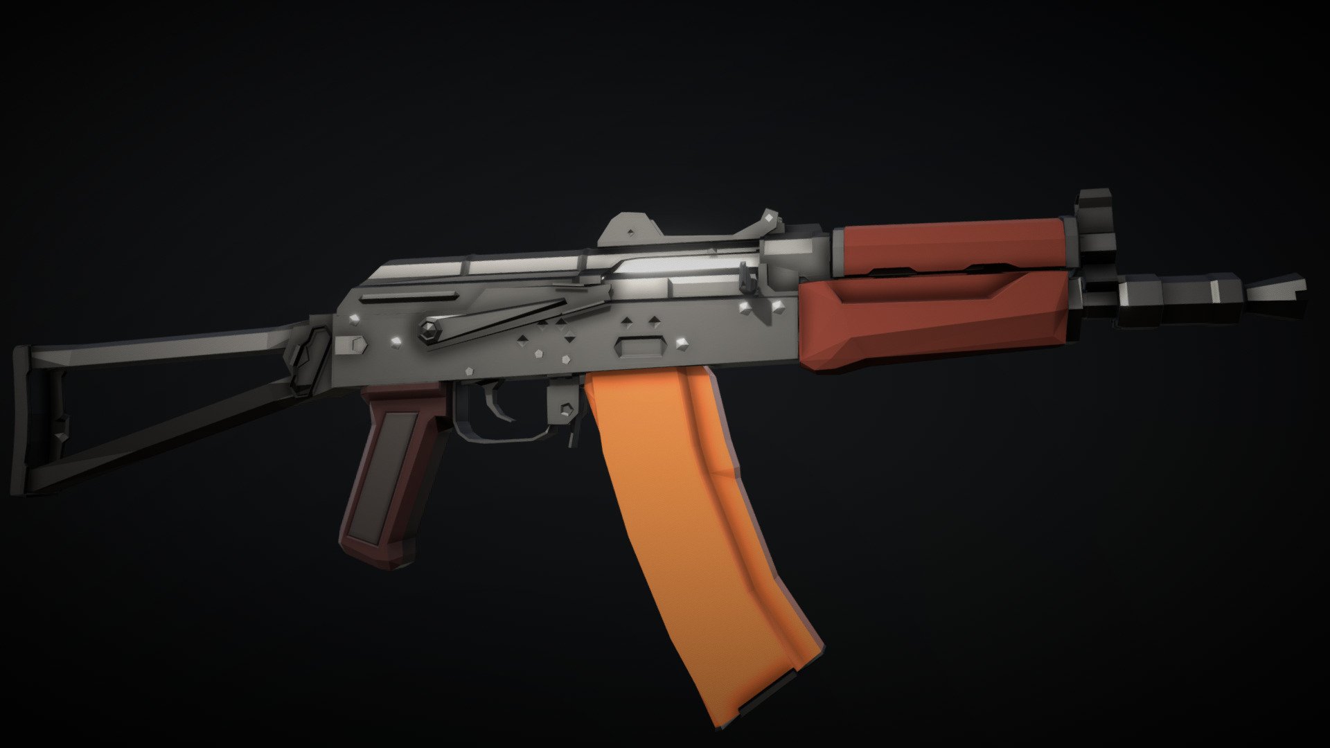 Low-Poly AKS-74UN 3d model