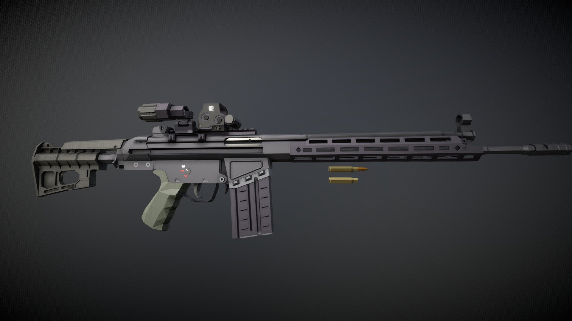 Low-Poly Modernized G3 3d model