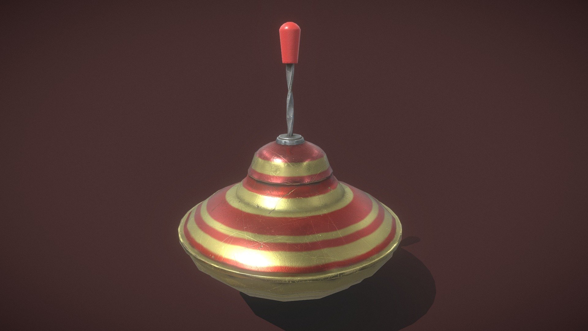 Soviet toy Whirligig (Yula) Low Poly Game Ready 3d model