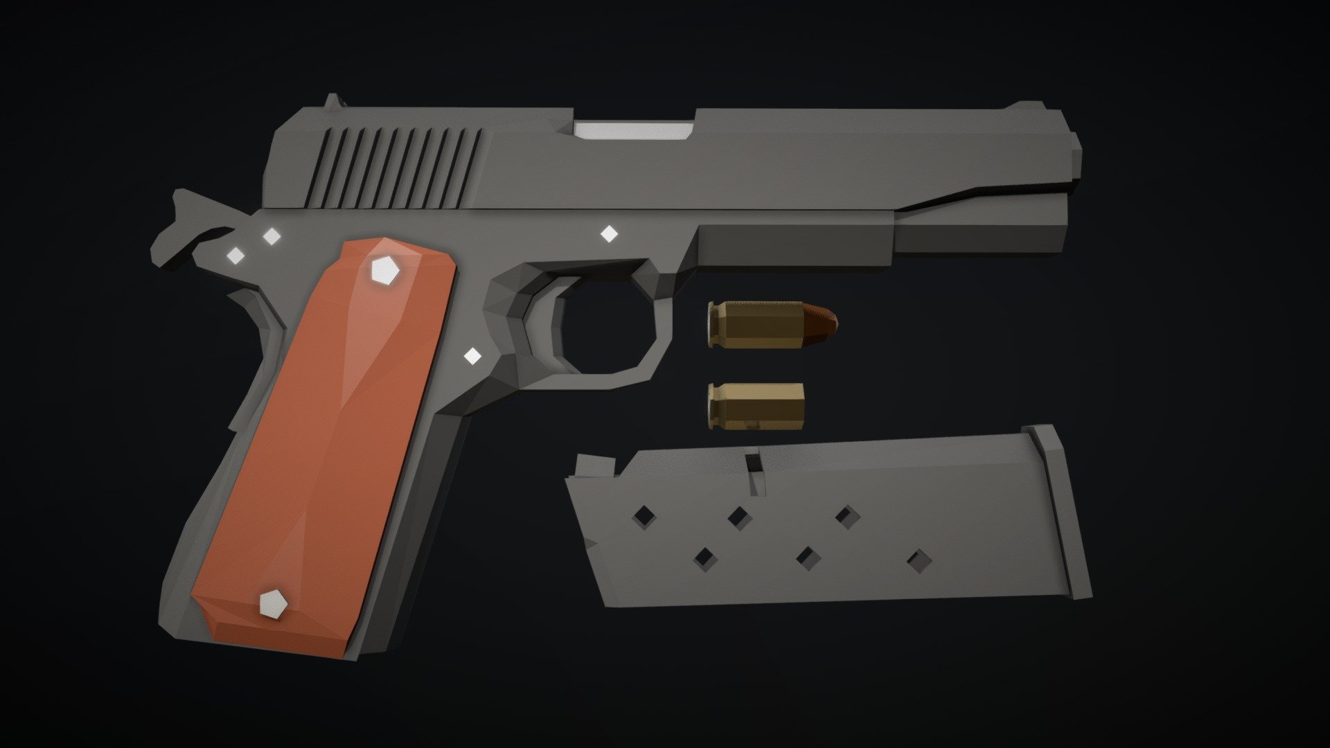 Low-Poly Colt M1911 3d model