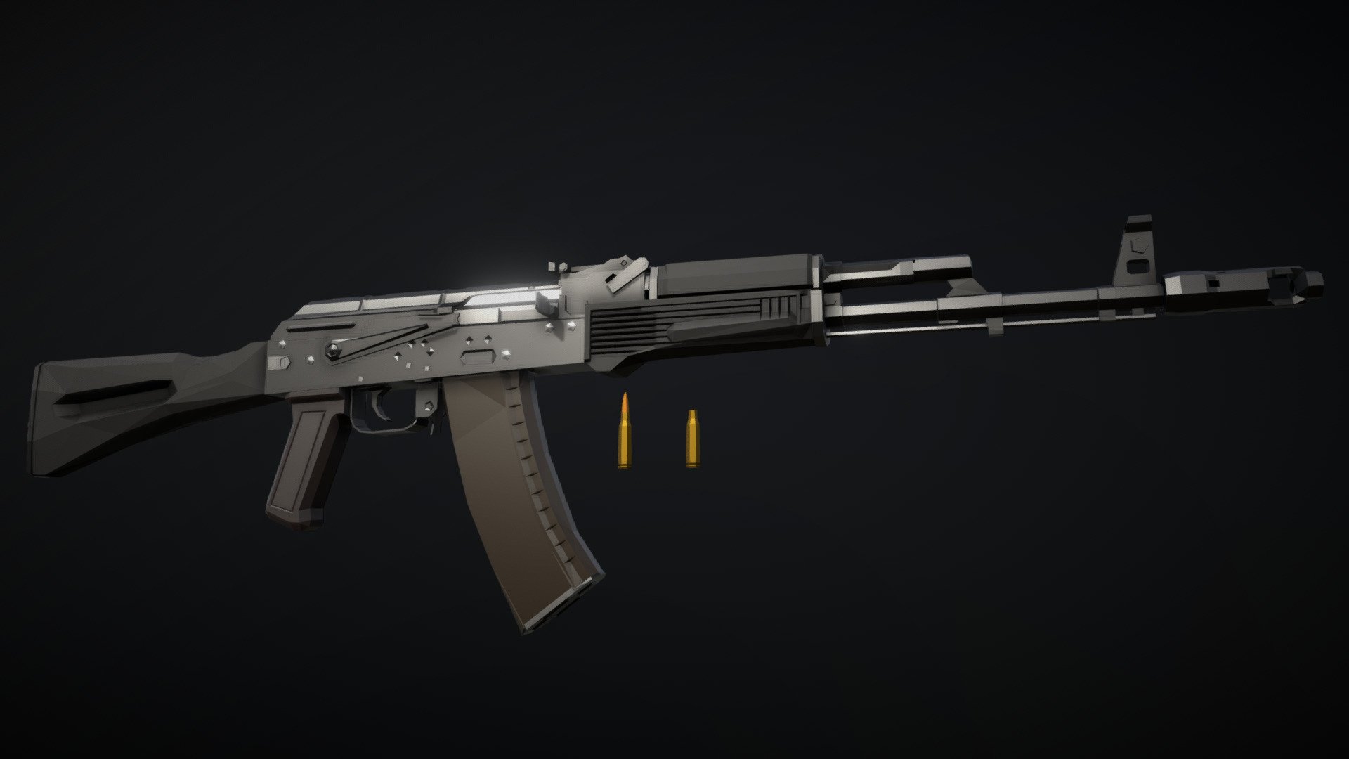 Low-Poly AK-74M 3d model