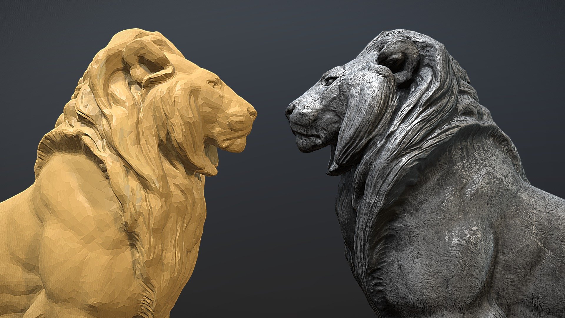 Seated Lion 3d model