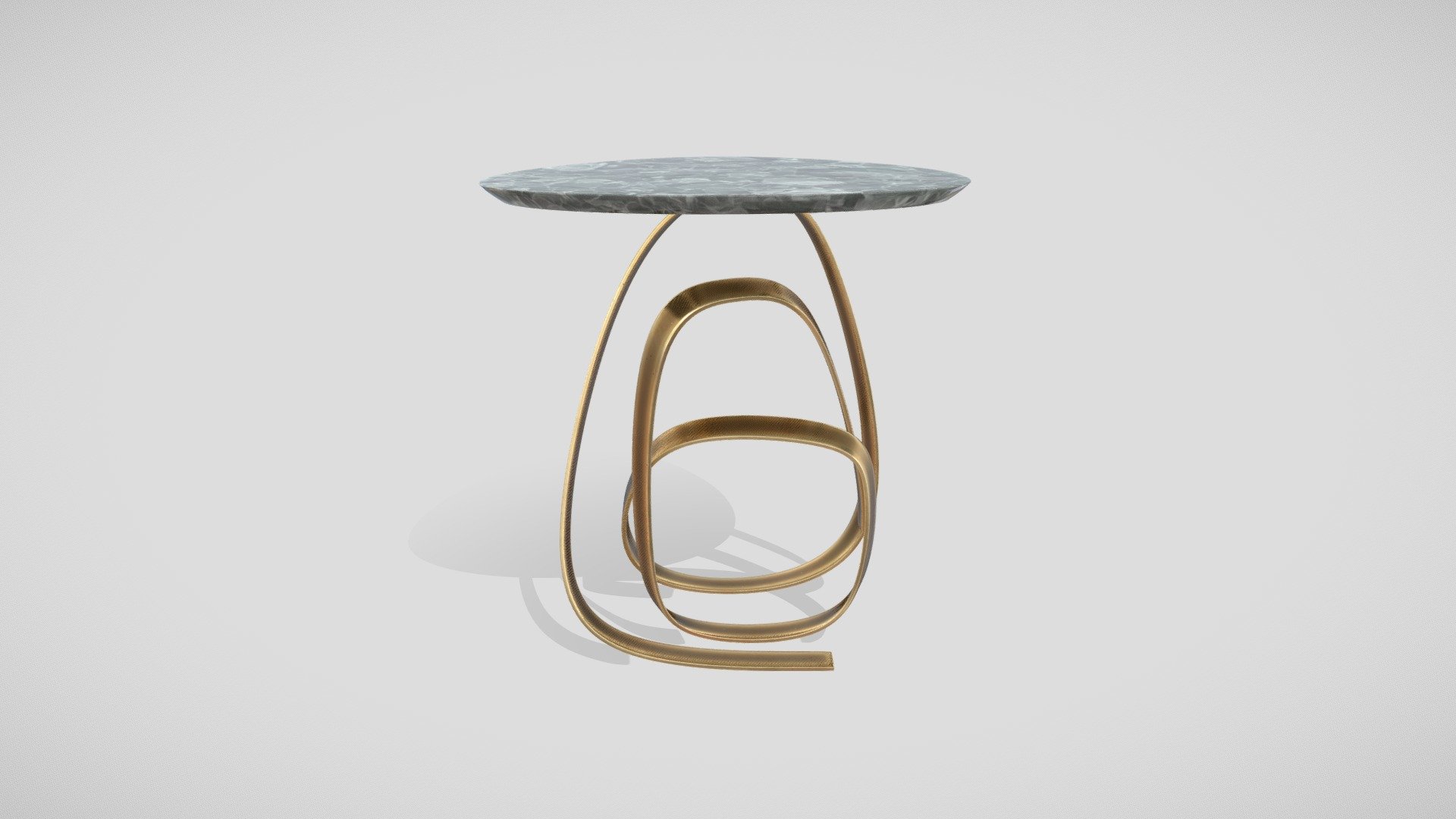 Brass Marble Side Table 3d model