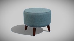 Round Jaxon Ottoman navy upholstery