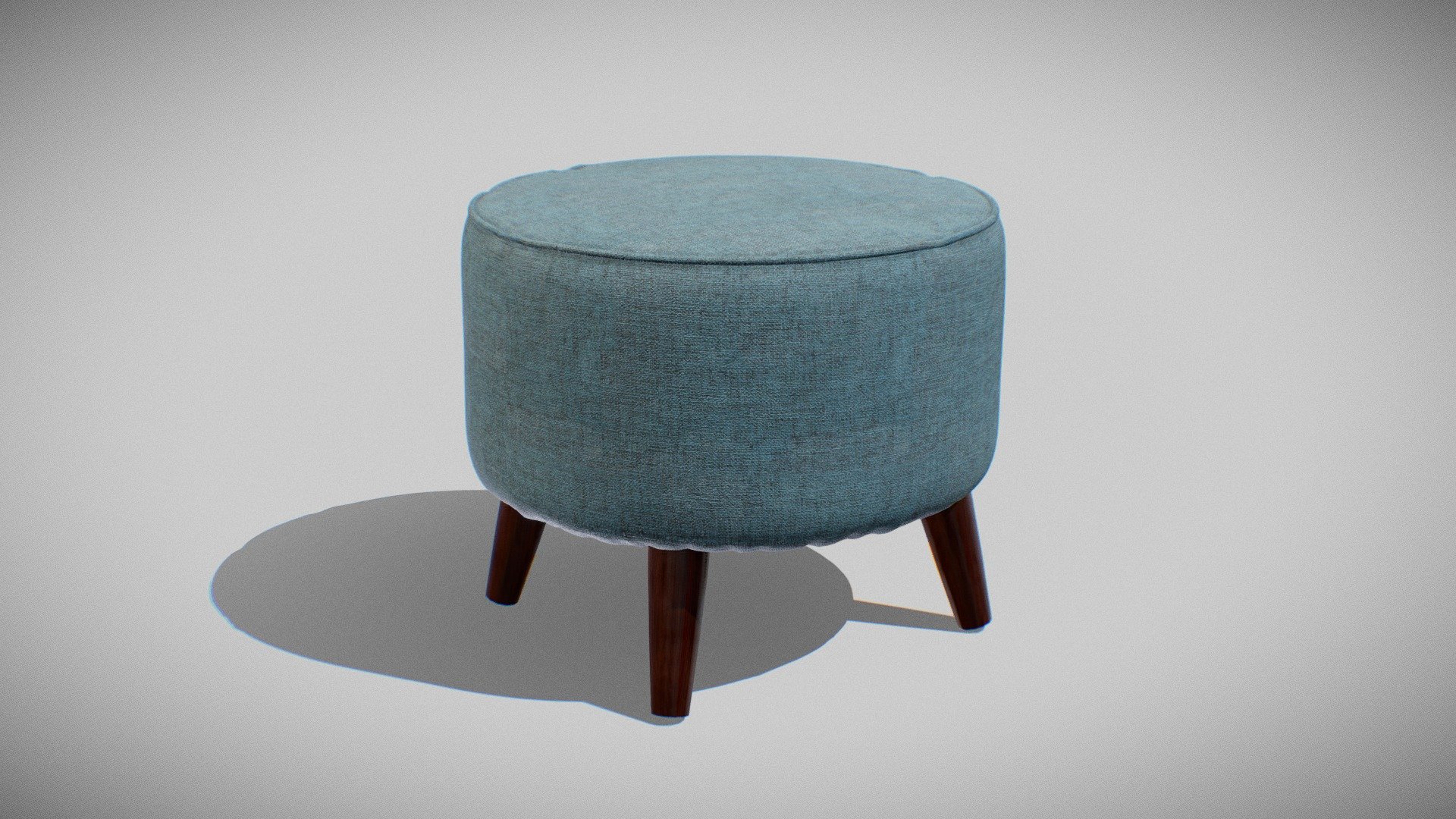 Round Jaxon Ottoman navy upholstery 3d model