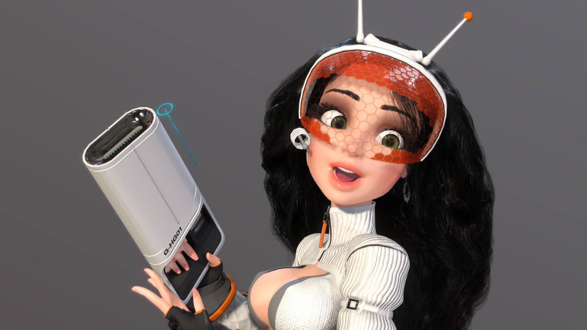 Groovy Space Girl for Blender and Unity 3d model