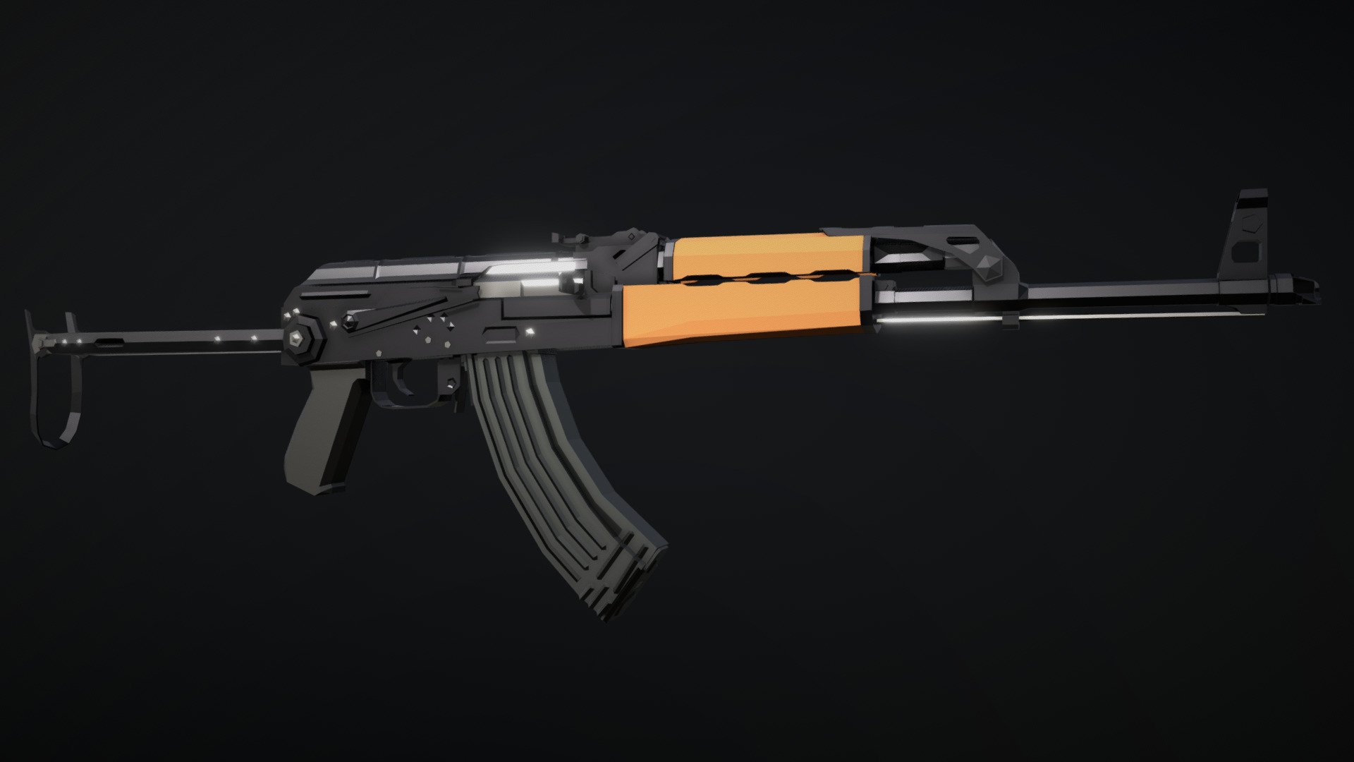 Low-Poly Zastava M70AB2 3d model