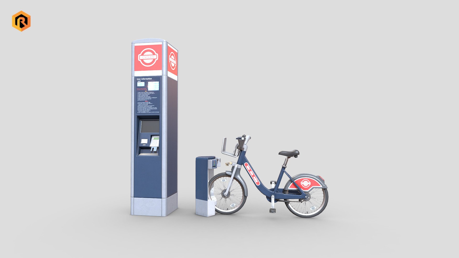 Public Bicycle Hire Scheme 3d model