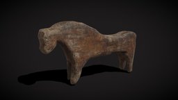 Medieval Carved Horse Toy