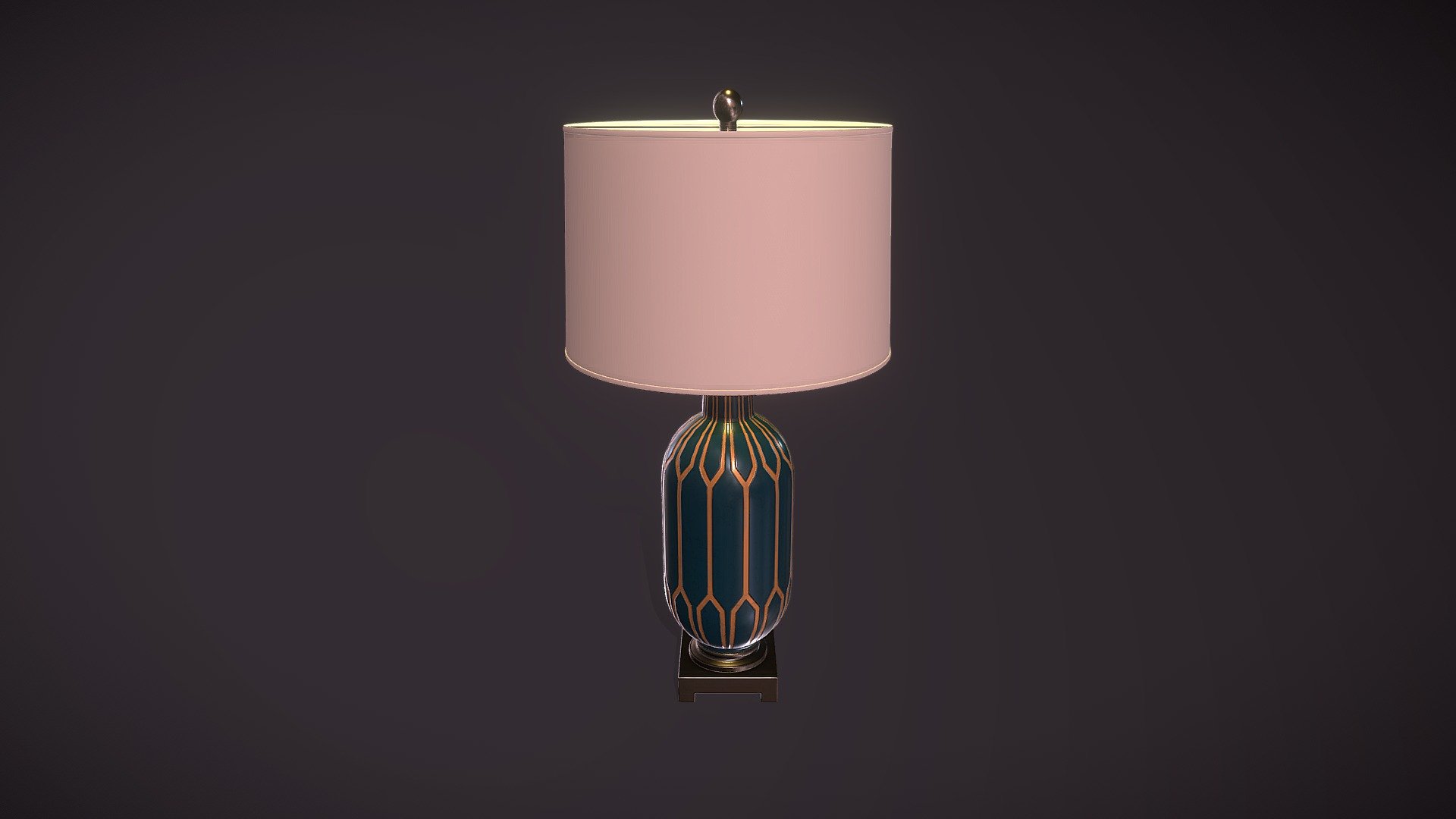 Blue ceramic table lamp 3d model