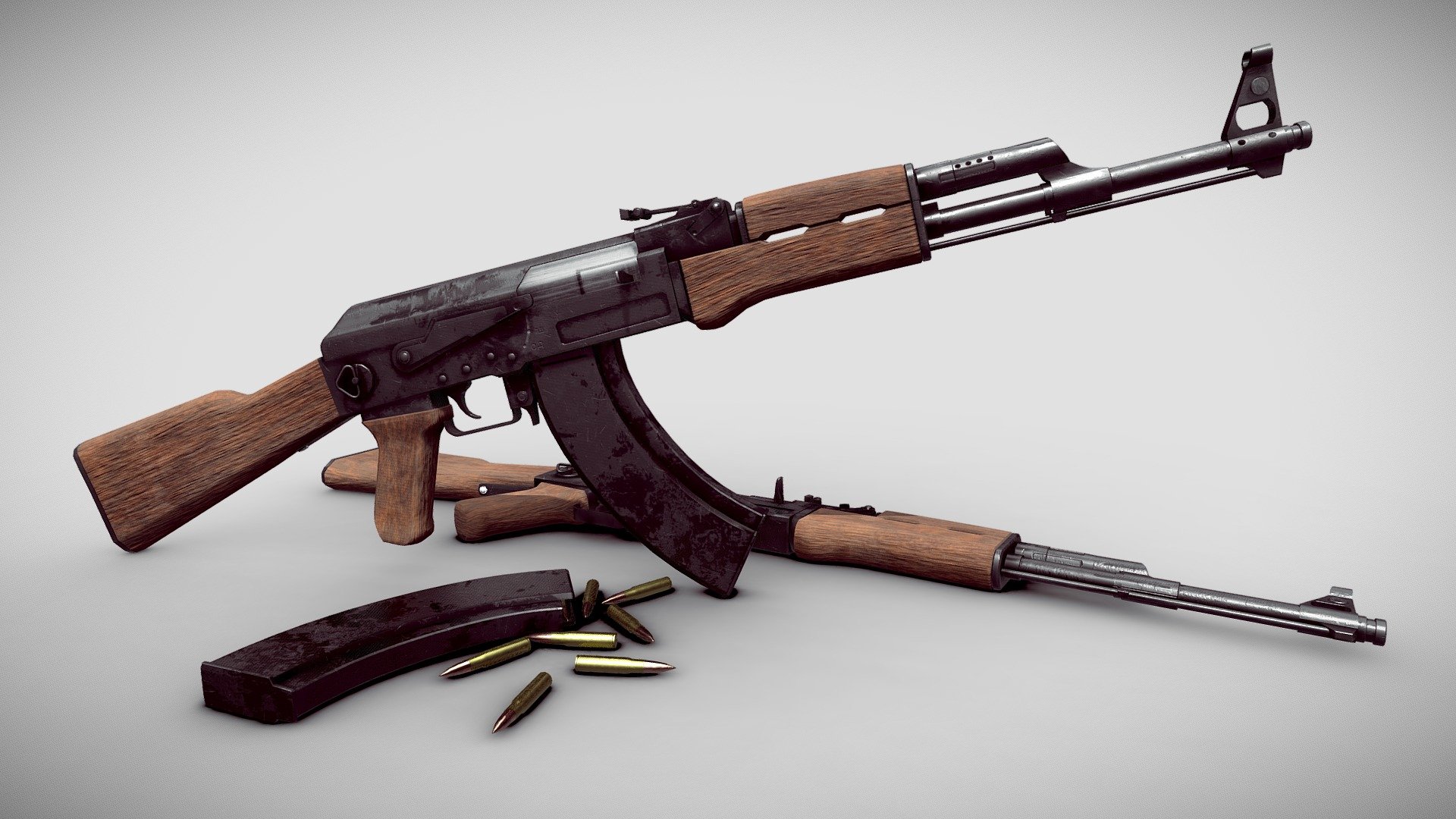 AK-47 Automatic Rifle 3d model