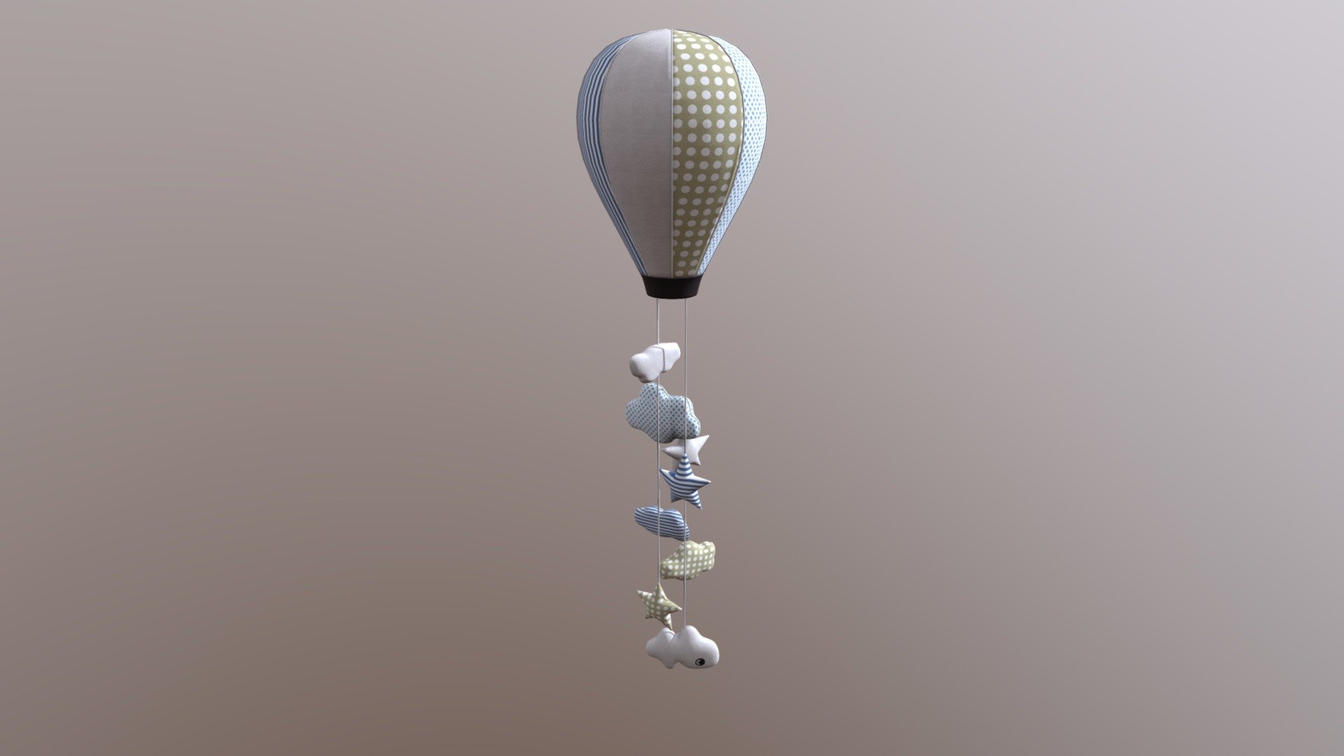 Hot Air Ballon Baby Mobile 3d model