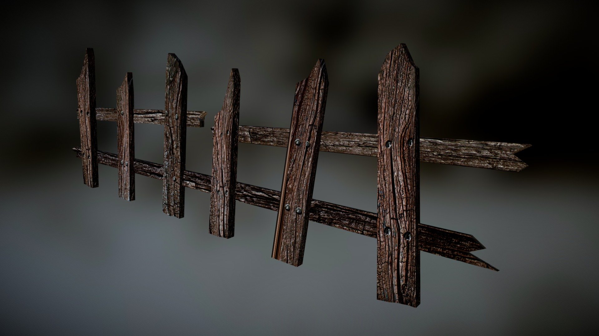 Broken Fence 3d model