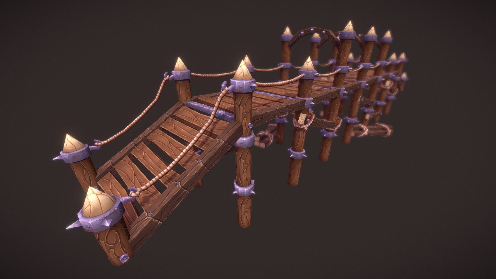 Big Wooden Bridge 3d model