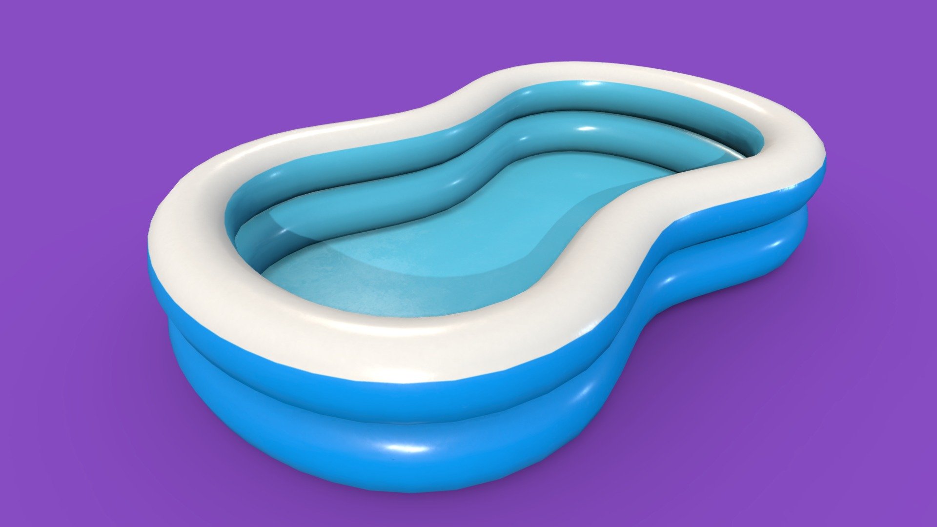 Bowed Inflatable pool Low-poly 3D model 3d model