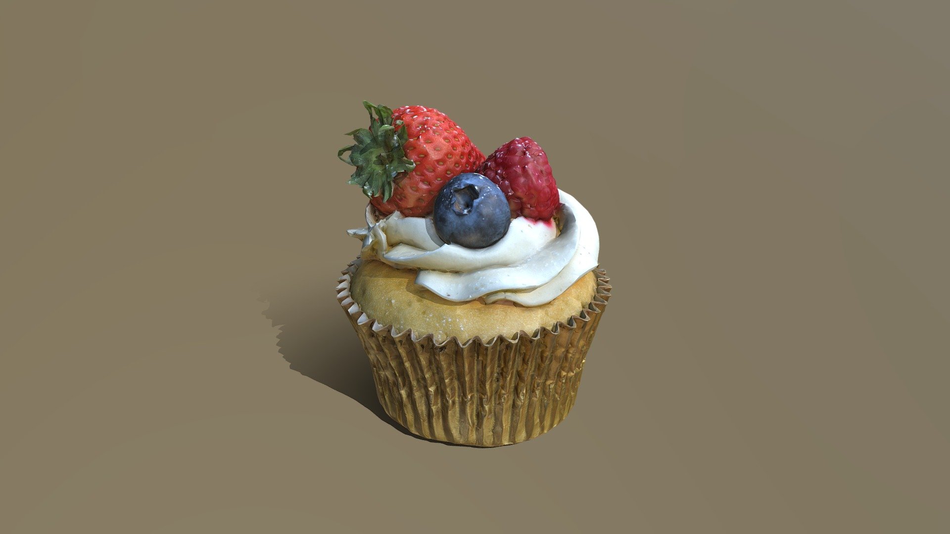 Berries Cupcake 3d model