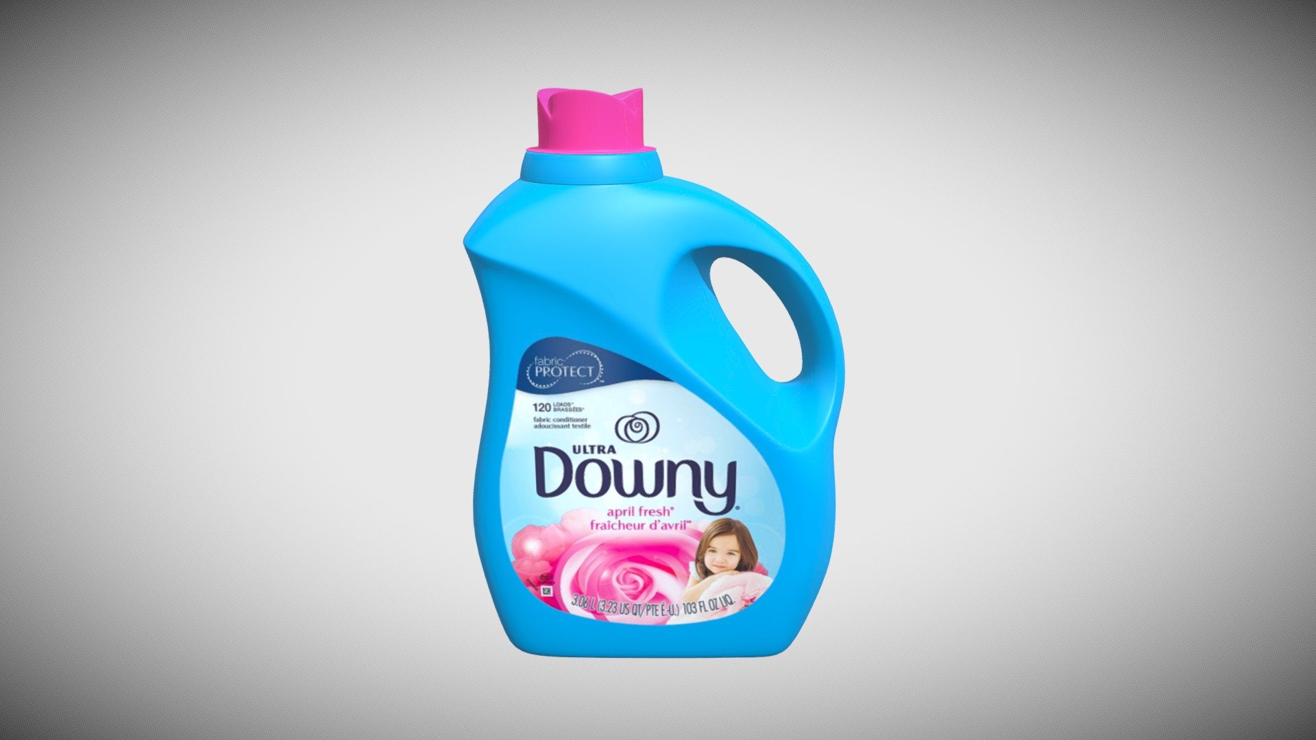 Downy 3L Detergent Bottle 3d model