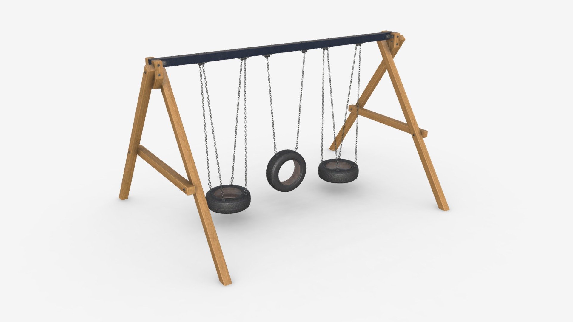 Outdoor tire swing 03 3d model