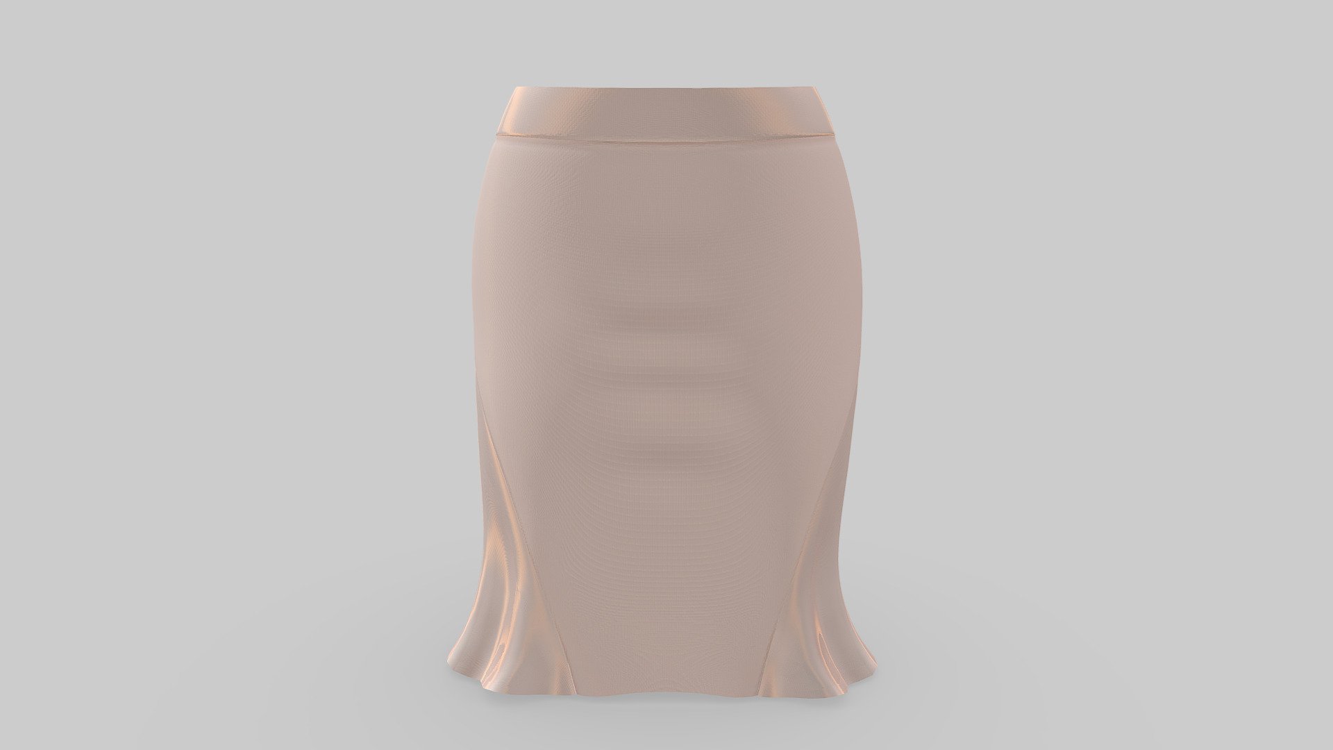 Female Elegant Flaring Bottom Short Skirt 3d model