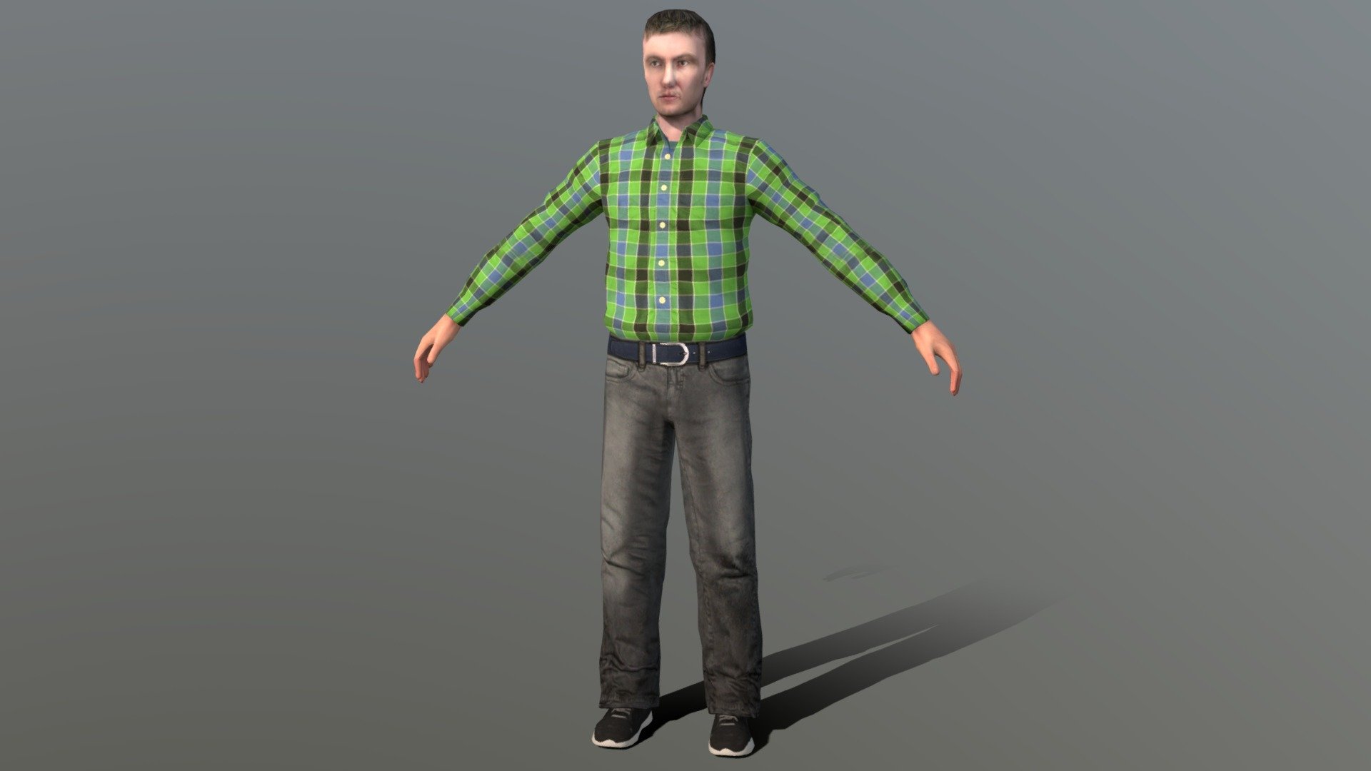 Male LowPoly (Rigged) 3d model