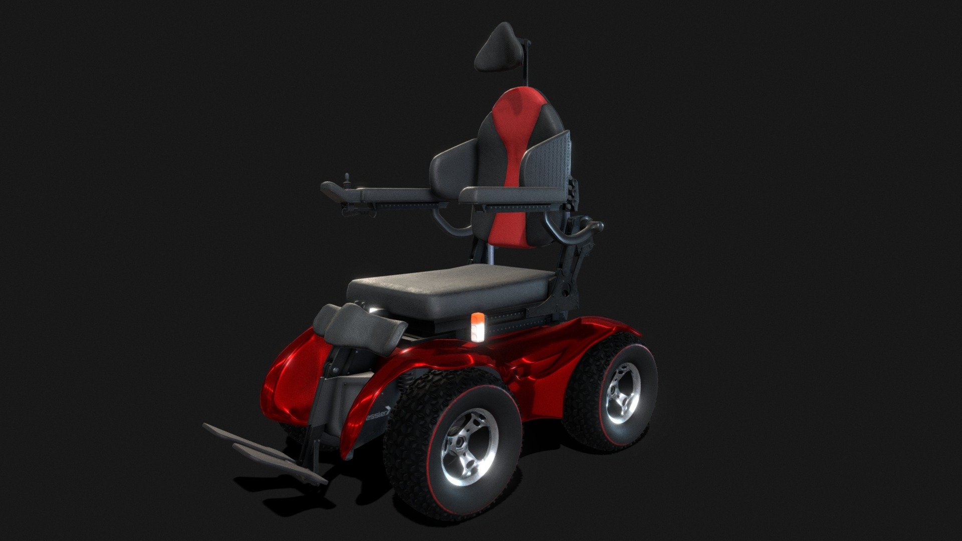 Compact electric wheelchair + rigg 3d model