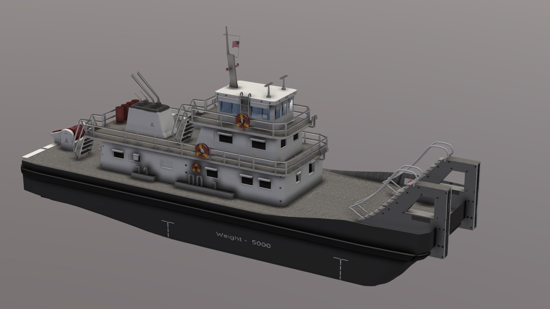 Push Boat Ferry 3d model