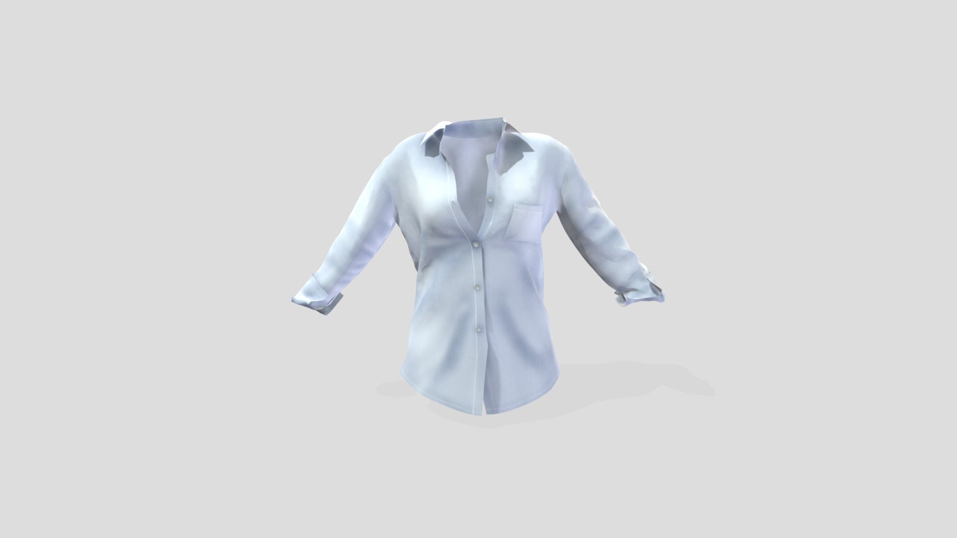 Female Boyfriend Shirt 3d model