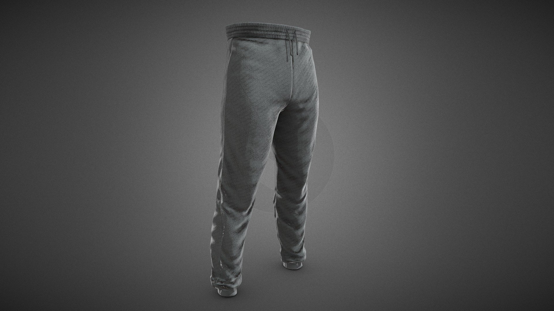 Gray Stonewashed Jogger Pants 3d model