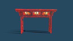 Red Chinese Console Table