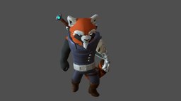 A humanoid red panda, Redd