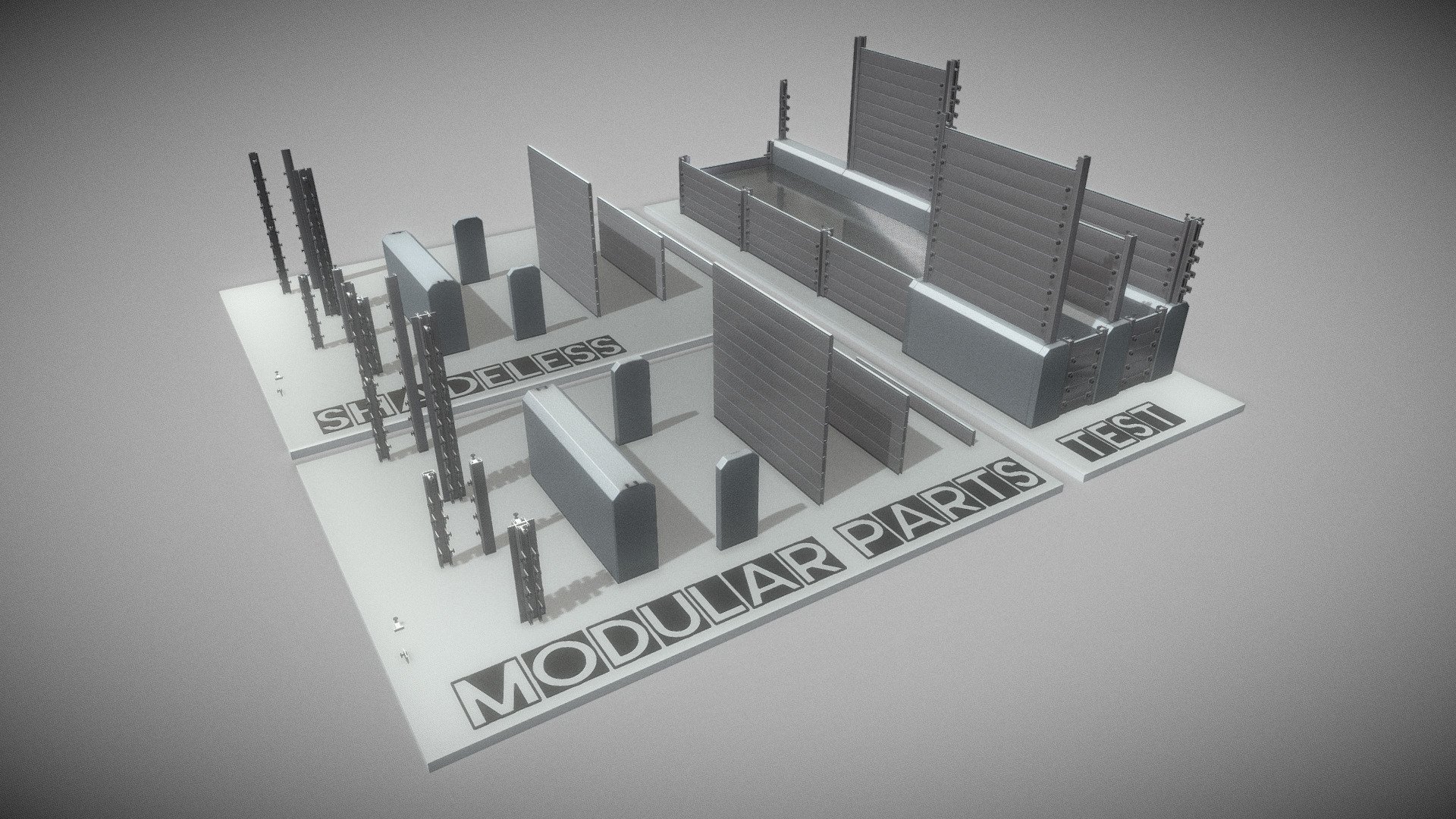 Modular Water Barrier 3d model