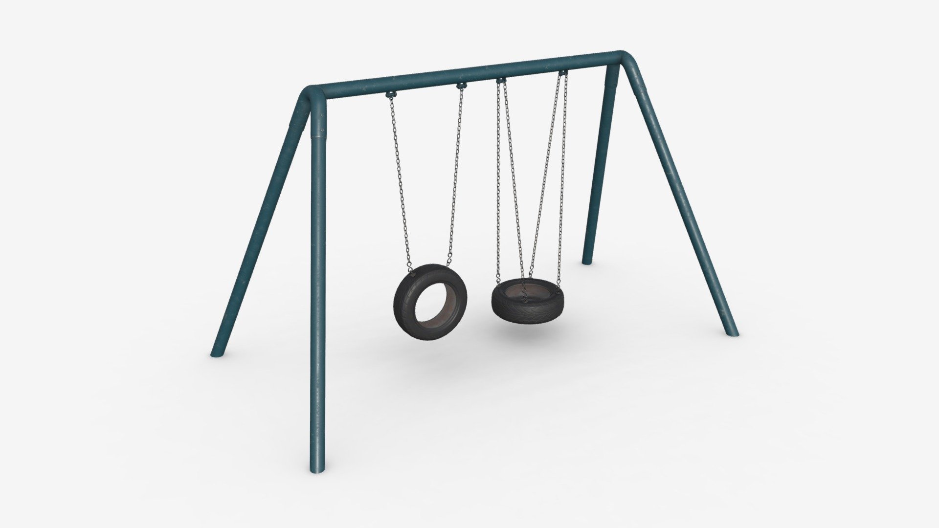 Outdoor tire swing 02 3d model