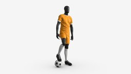 Male Mannequin in Soccer Uniform with Ball 02