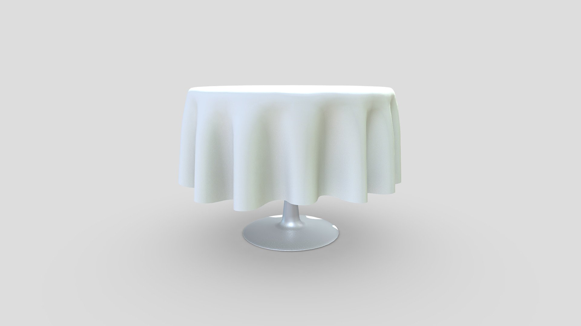 Round Table With Table Cloth 3d model