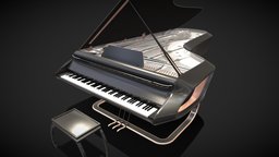 Grand Piano -Original Design : Rigged & Animated