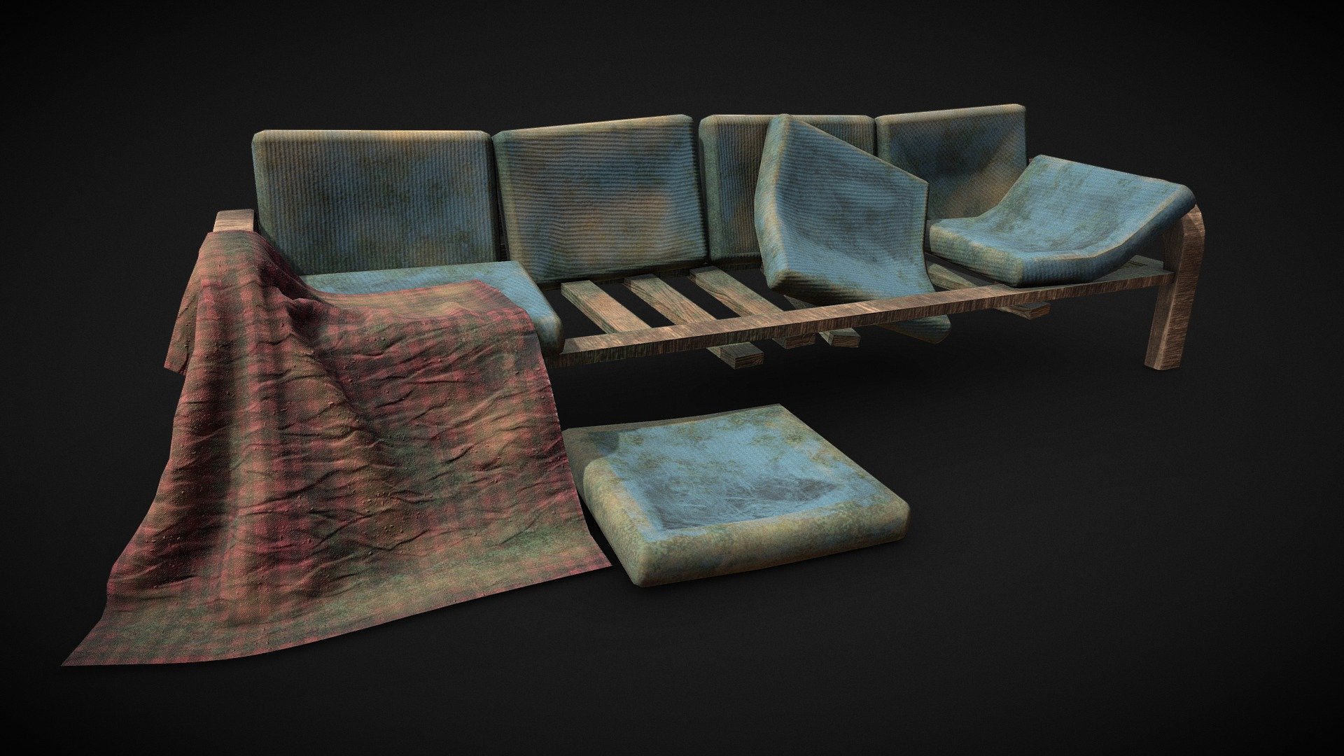 Abandoned Sofa 3d model