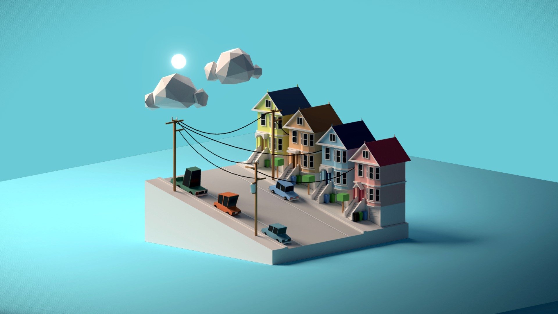 Lowpoly San Francisco 3d model