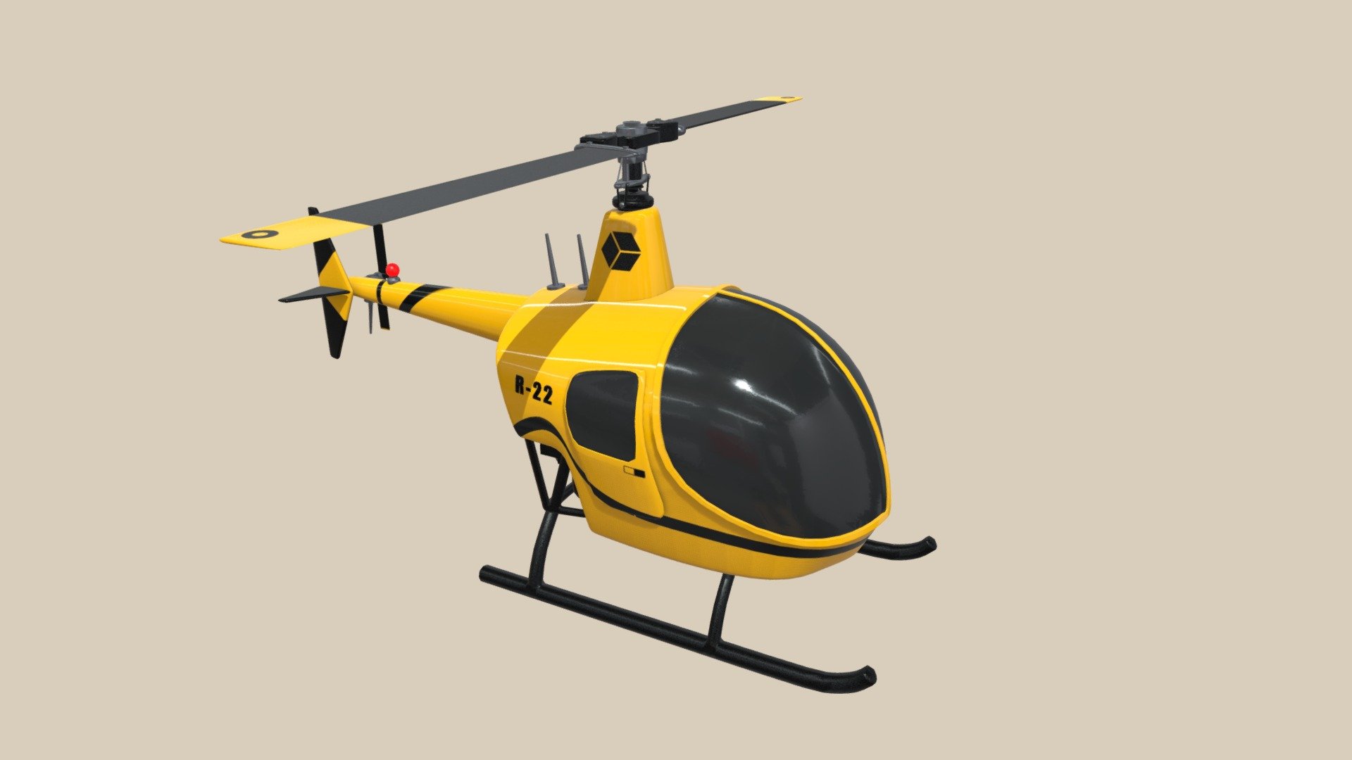 Stylized helicopter 3d model