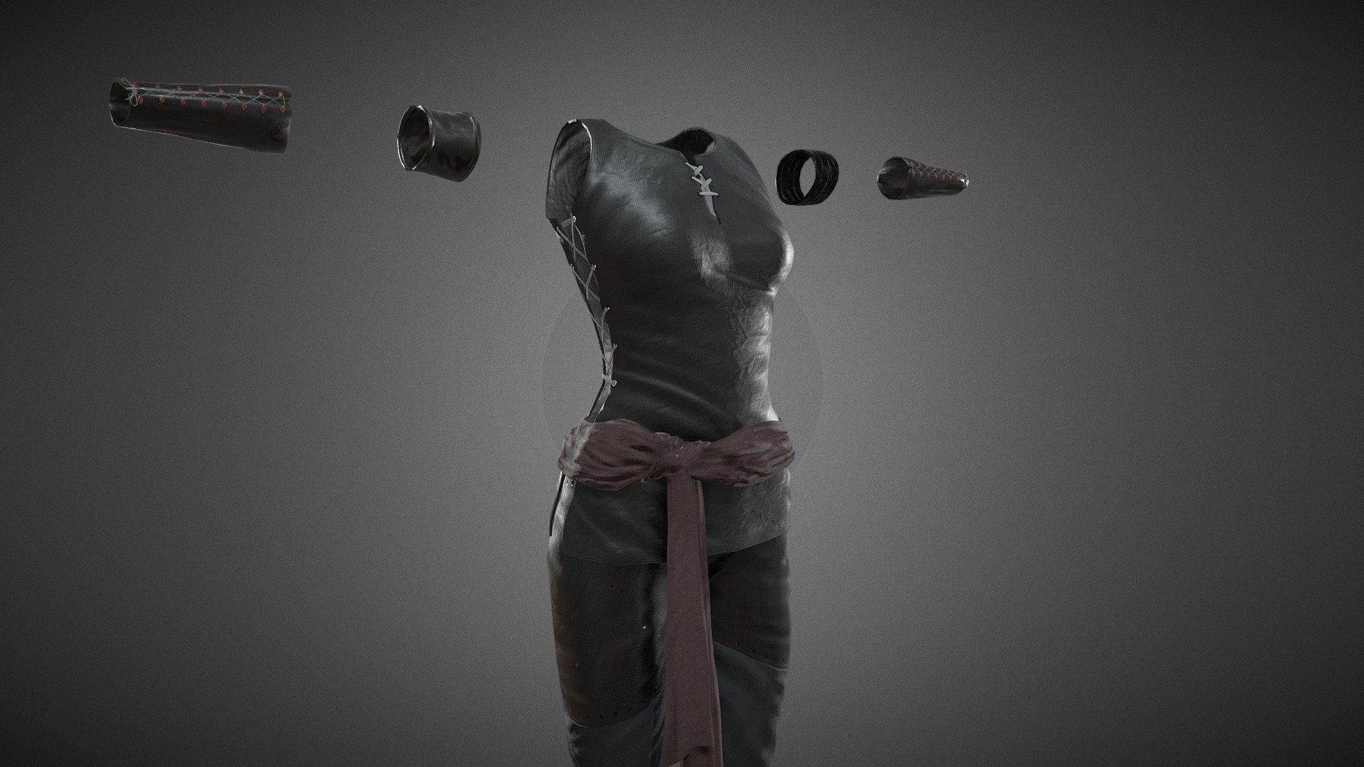 Female Ninja Outfit 1 3d model