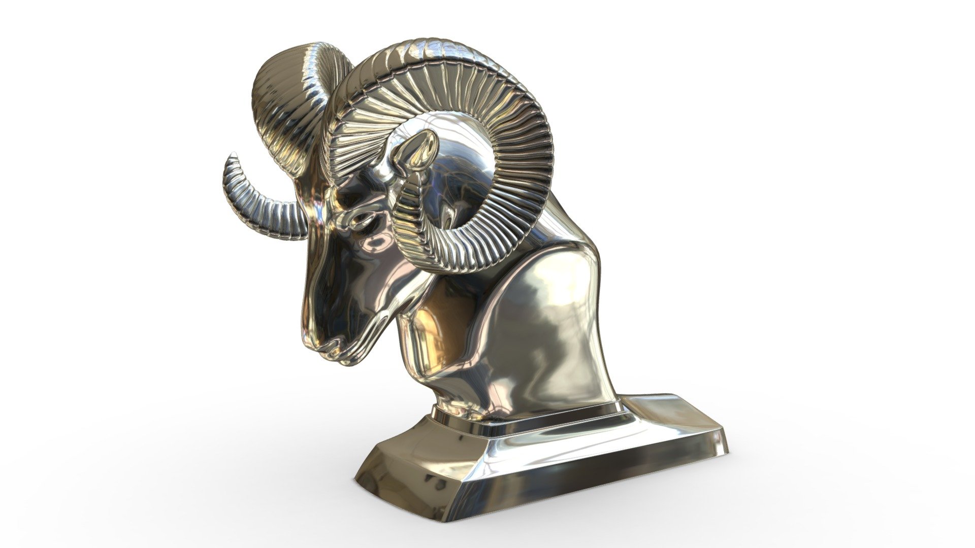 dodge ram hood ornament 3d model